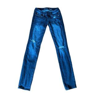 American Eagle low rise Distressed Dark Skinny Jeans Size 00 Regular